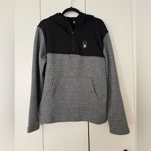 SPYDER pull over sweater Zip Hoodie NEW Mens Medium gray black